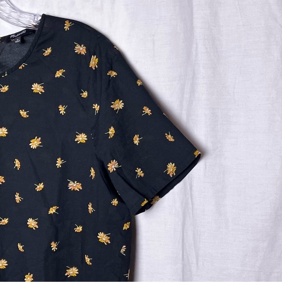 Madewell | Black Voile French Daisies Side Tie Top, Medium - Picture 8 of 11